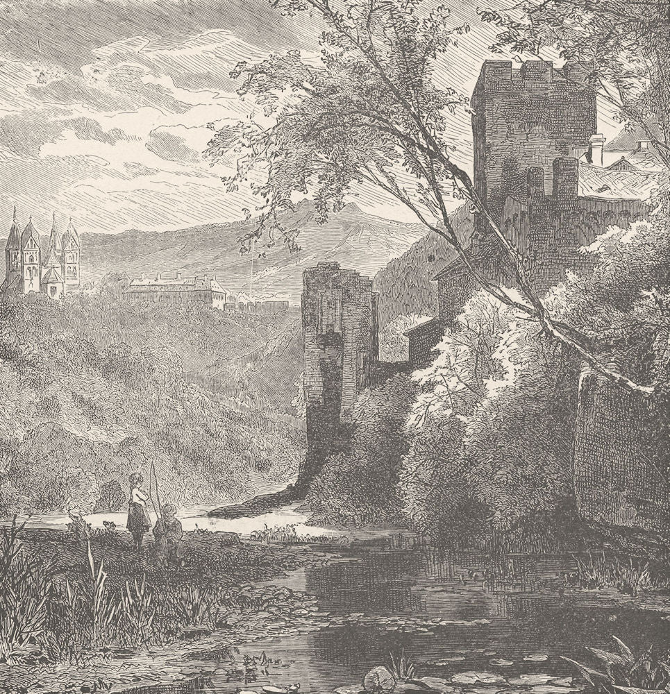 GERMANY. Langenau 1903 old antique vintage print picture